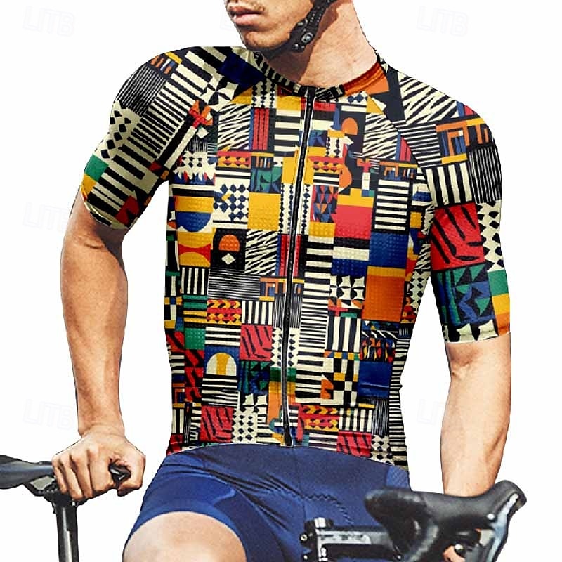 Homme Maillot Velo Cyclisme Manche Courte Cyclisme Tee-shirt Maillot avec 3 poches arrière VTT Vélo tout terrain Respirable Séchage rapide Conception anatomique Mèche Rouge vin Rouge Bleu Bloc de de 2025 ? $28.99 –P7