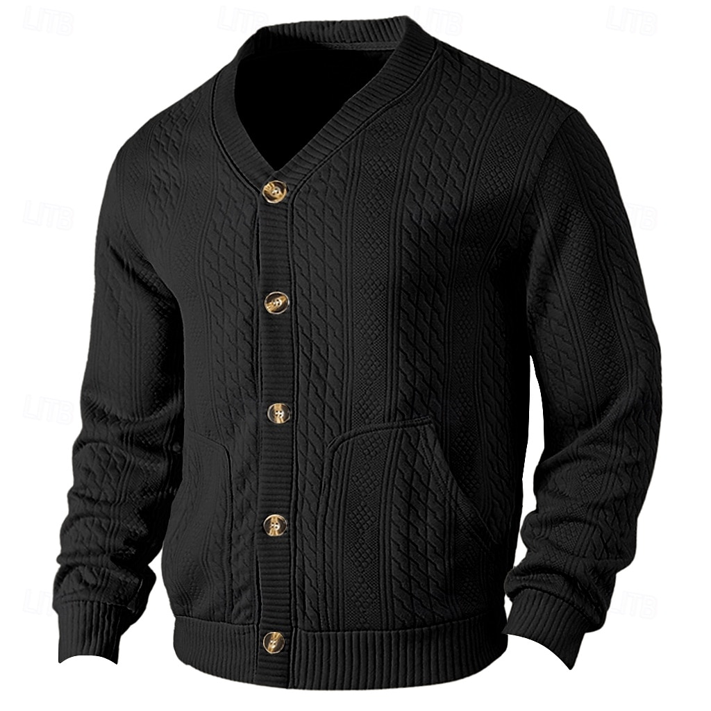 Homens Moletom Jaqueta de suor Preto Azul Marinha Cáqui Cinzento Decote V Tecido Bolsos Trabalho Desportos e Ar livre Casual Roupa de rua Básico Casual Primavera & Outono Estações Cruzadas Roupa de 2026 por $34.99 –P7