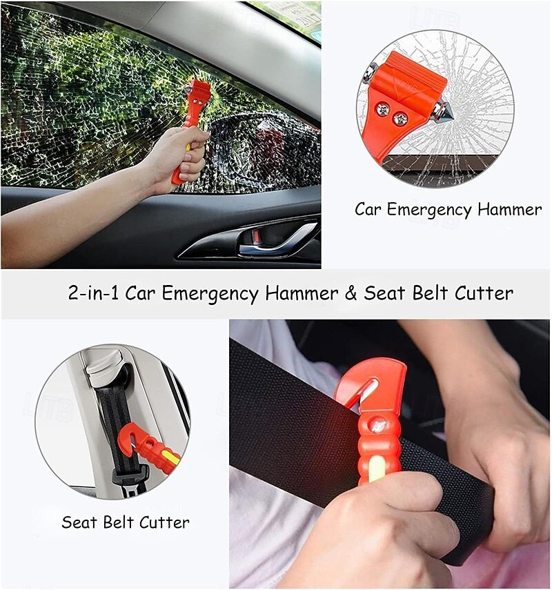 Car Safety Hammer 2 Pack Car Window Glass Breaker and Seatbelt Cutter 2-in-1 Car Emergency Rescue Hammer Auto Emergency Life Rescue Escape Tool 2025 - $21.99 –P4