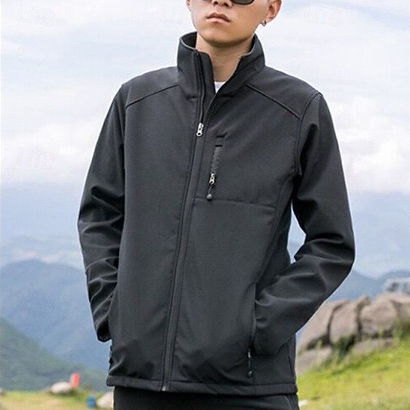 Homens Jaqueta Softshell Jaqueta de Trilha Ao ar livre Térmico / Quente A Prova de Vento Impermeável Jaquetas em Velocino Jaqueta corta-vento Viajar Preto Azul Marinho Cinzento de 2025 por $42.39 –P9