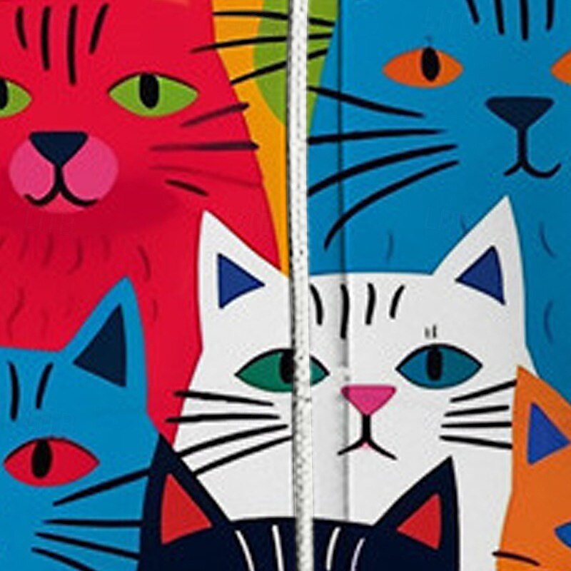 Flickor 3D Katt Huvtröja Kappa Ytterkläder Långärmad 3D-tryck Höst Vinter Aktiv Mode söt stil Barn 3-12 år Utomhus Ledigt Dagligen Normal 2025 - $18.49 –P8