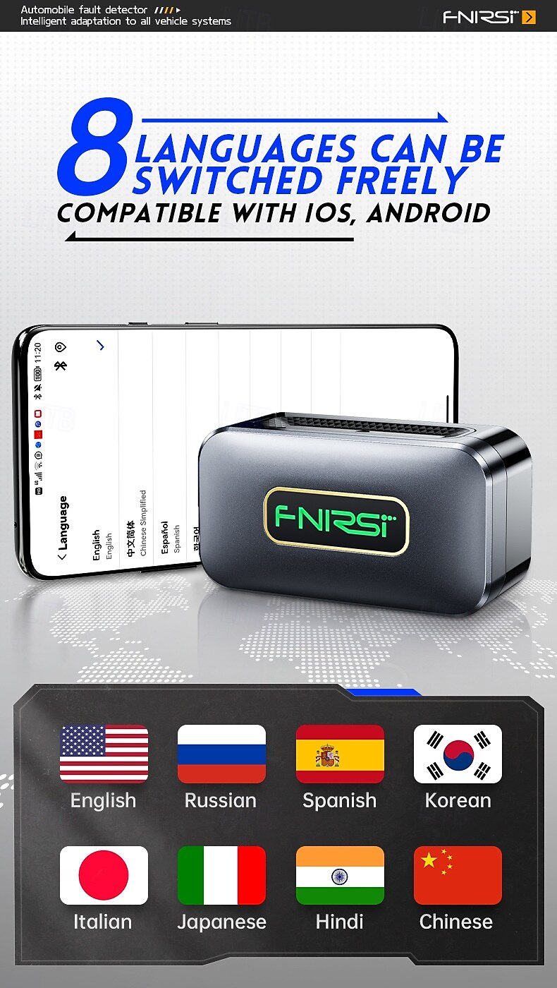 scanner obd2 strumento di diagnosi auto lettore di codici di errore 5.1 strumento di cancellazione degli errori app per cellulare controllo del 2025 a $31.99 –P5