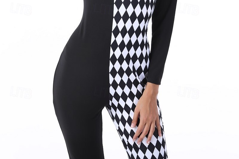 cyrk Żartowniś Klaun Strój karnawałowy Kostium Kombinezon zentai Dla dorosłych Damskie Cosplay Spektakl Impreza Halloween Karnawał Mardi Gras Łatwy kostium karnawałowy 2025 - $51.99 –P10
