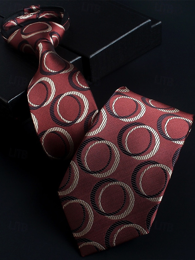 gravatas clássicas masculinas de seda sintética com zíper – conjunto de gravatas com padrões variados para trajes formais e de negócios de 2025 por $11.99 –P6