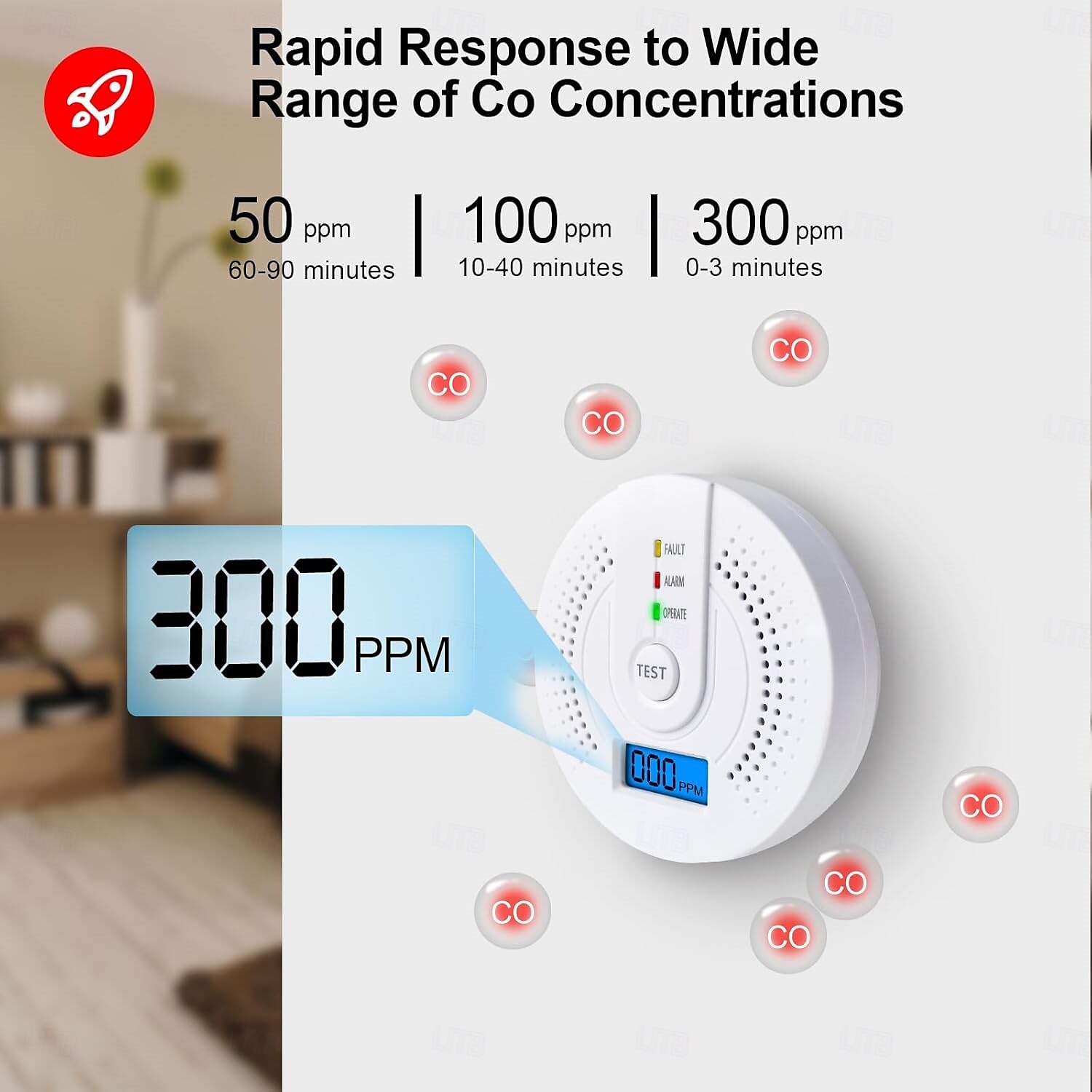 rilevatore di monossido di carbonio a batteria rilevatore di allarme CO monitor con display digitale a LED per cucina domestica del 2025 a $20.99 –P1
