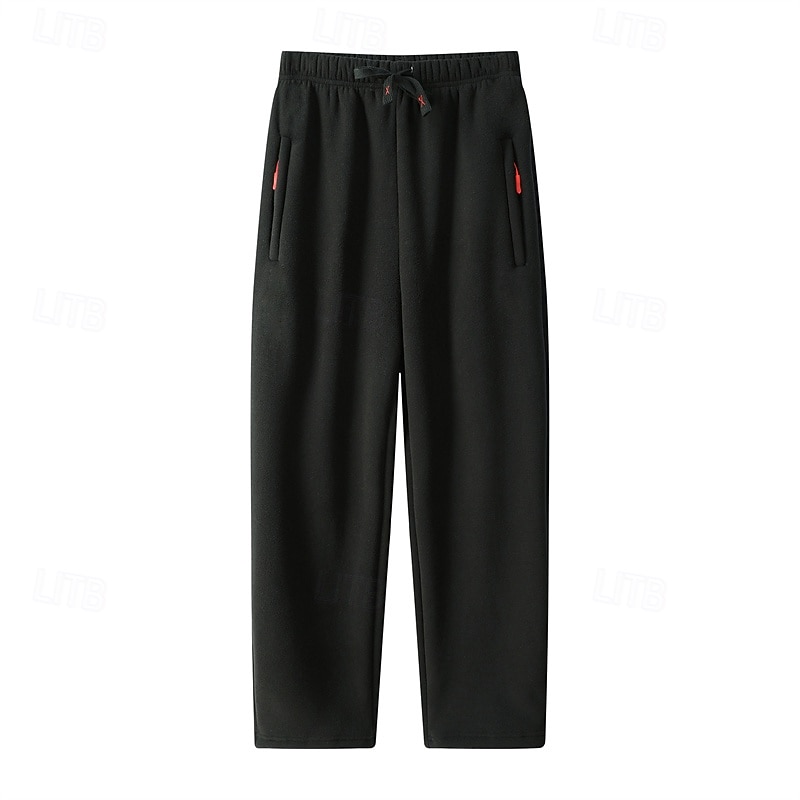 Men's Sherpa Athletic Pants Trousers Straight Leg Sweatpants Pocket Drawstring Elastic Waist Plain Comfort Warm Sports Outdoor Daily Fashion Casual ArmyGreen Black Micro-elastic 2026 - $25.99 –P20