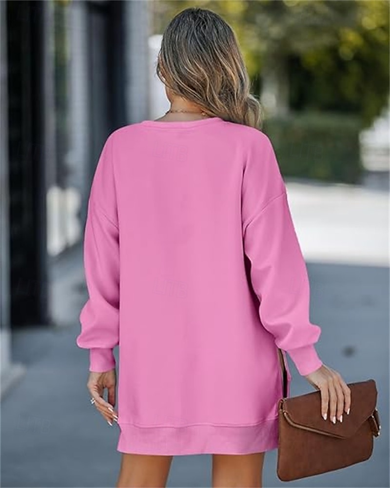 pull femme décontracté uni décontracté col rond manches longues noir rose vin vert kaki automne&amp; hiver de 2025 ? $44.99 –P4