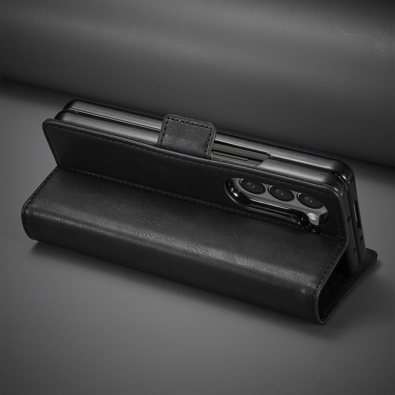 telefon Carcasă Pro Samsung Galaxy Z-sklad 7 Z Fold 6 Z Fold 5 Z Fold 4 Flip Cover se stojánkem Magnetické Slot pro kartu Retro TPU PU kůže 2025 - $18.99 –P12