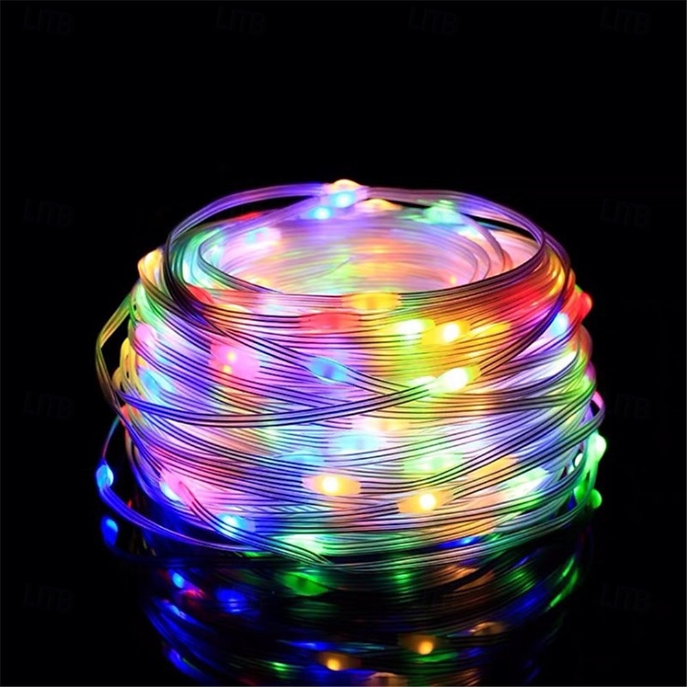 سلسلة أضواء LED جلدية بطول 5 متر/10 متر، أضواء ديكور شجرة عيد الميلاد لعيد الميلاد المجيد ورأس السنة الجديدة واحتفالات عيد الميلاد (قطعة واحدة/قطعتان) 2025 - $12.99 –P4