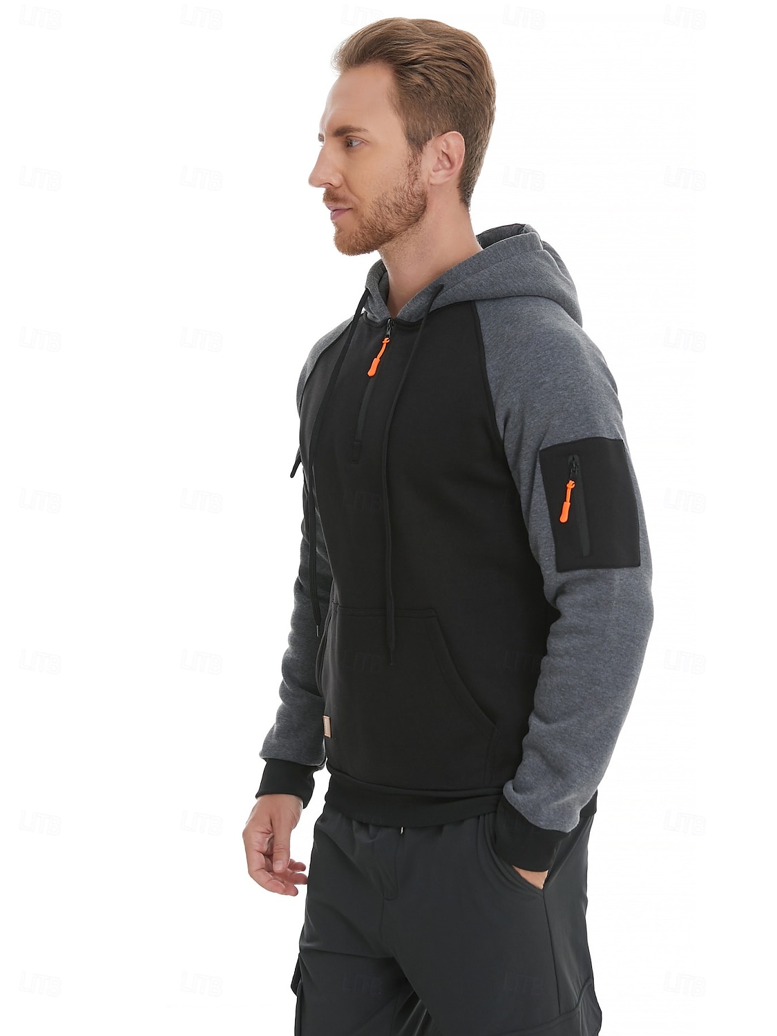 Per uomo Felpa con cappuccio Felpa con cappuccio e cerniera a un quarto Felpa con cappuccio tattica Nero Blu marino Cachi Grigio scuro Grigio Con cappuccio Color Block Compatto Sportivo Giornaliero del 2025 a $28.99 –P2