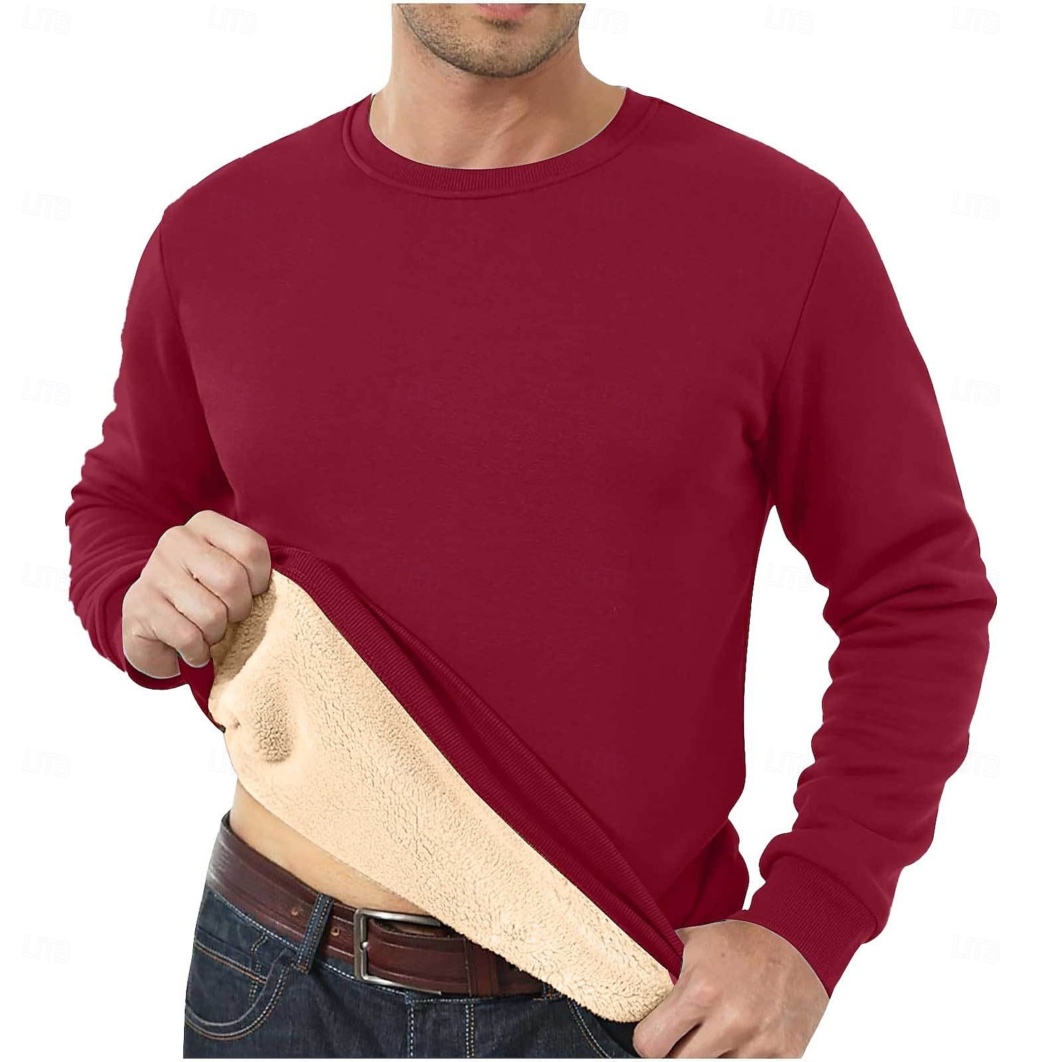 Herr Tröja Sherpa linne Svart Gul Rubinrött Blå Grön Rund hals Slät Sport & Utomhus Dagligen Helgdag Streetwear Häftig Ledigt Vinter Vår & Höst Kläder Pull Tröjor 2025 - $30.99 –P8