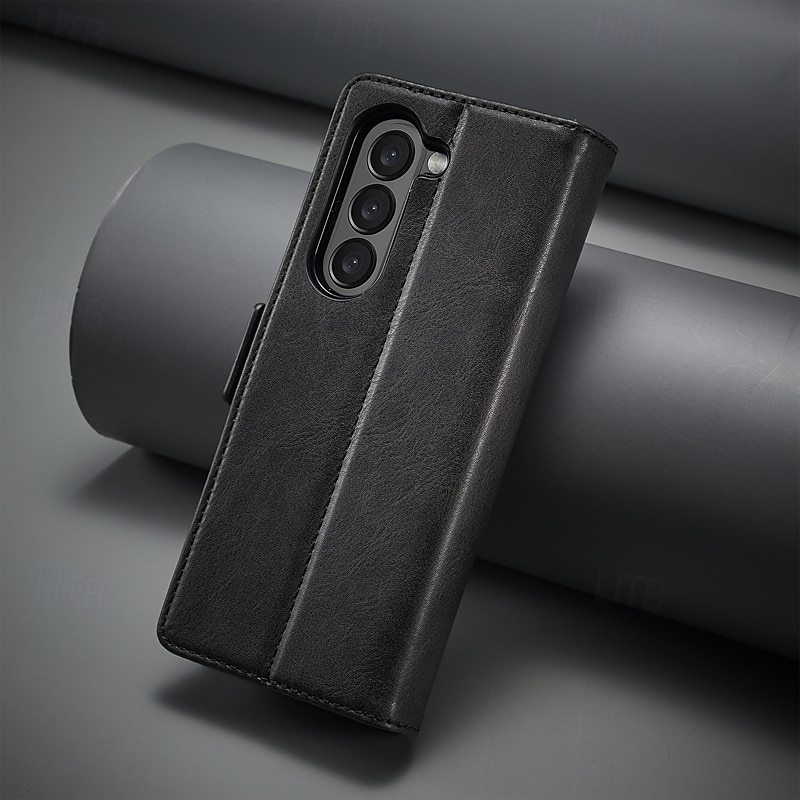 telefon Carcasă Pro Samsung Galaxy Z-sklad 7 Z Fold 6 Z Fold 5 Z Fold 4 Flip Cover se stojánkem Magnetické Slot pro kartu Retro TPU PU kůže 2025 - $18.99 –P6