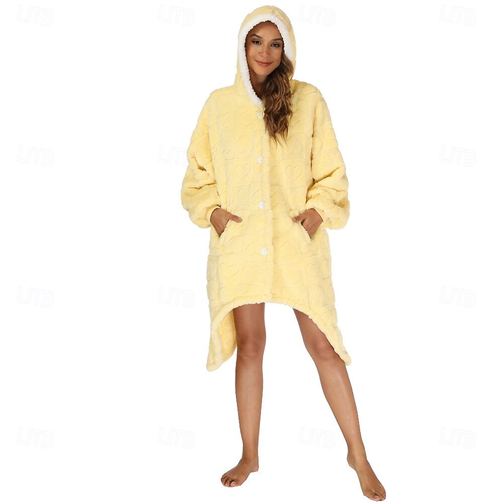 Voksne Helfarge Onesie-pysjamas Oversized hetteteppe Bærbart teppe med lomme Onesie-pysjamas Kigurumi pyjamas søt stil Til Damer og Herrer Karneval Maskerade Tegnefilm 2025 - $46.99 –P14