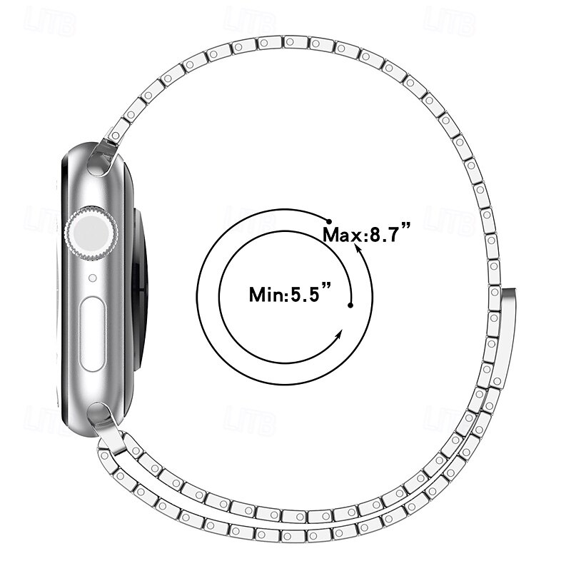 Solo Loop Совместим с Ремешок для часов Apple Watch 38мм 40мм 41мм 42мм 44мм 45мм 49мм Магнитная застежка Регулируется Нержавеющая сталь Сменный ремешок для часов для iwatch Ultra 2 Series 9 8 7 SE 6 2025 - $25.99 –P3