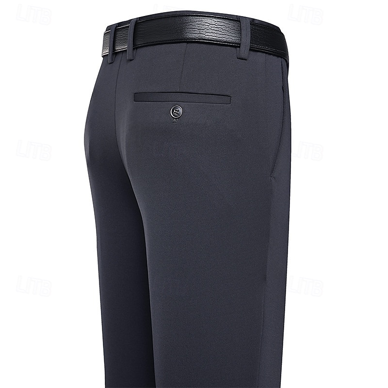 Pánské Oblekové Kalhoty Kalhoty chinos Knoflíky Kapsy Pevná barva Pohodlné Formální Párty Práce Módní Klasický styl Černá Námořnická modř Lehce elastické 2025 - $18.99 –P6
