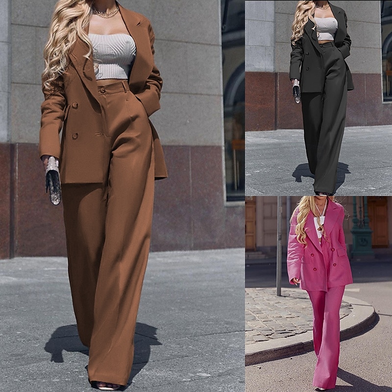 Per donna Abiti Formale Collage Tinta unica Comodo Di tendenza Standard Capispalla Manica lunga Autunno Nero S del 2025 a $52.99 –P1