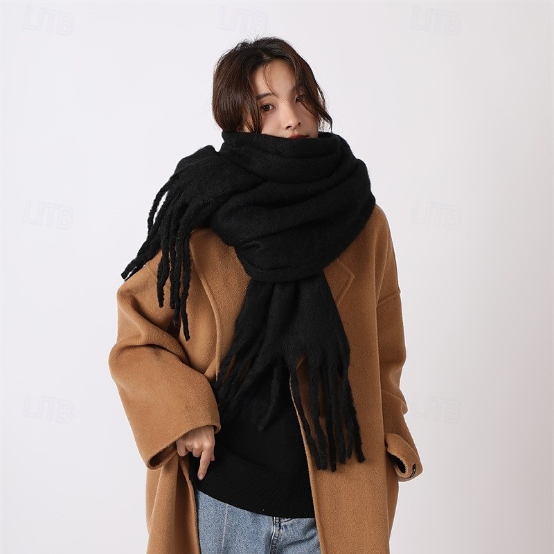 cashmere feel skjerf lange pashmina sjal og omslag for kvinner stort teppe skjerf solid 2025 - $10.99 –P11