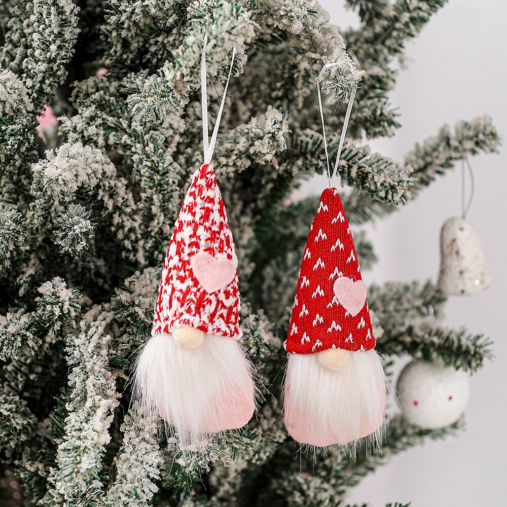 1pc dia dos namorados gnomo ornamento, boneca sem rosto e rudolph estatueta decoração pendurada, decoração romântica dia dos namorados de 2025 por $2.99 –P3