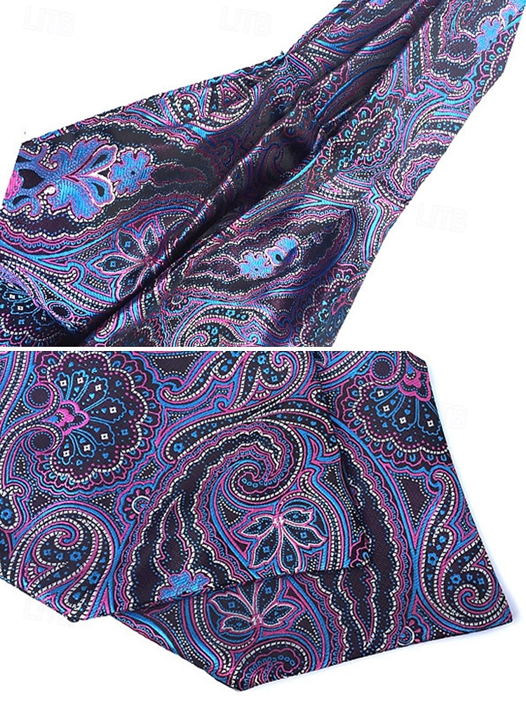 cravatta ascot paisley da uomo - elegante cravatta in finta seta per occasioni formali, matrimoni e feste - cravatta con motivo floreale vintage del 2026 a $18.99 –P5