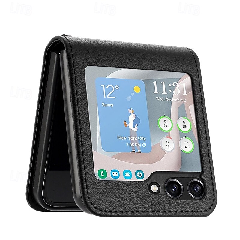 телефон Кейс для Назначение SSamsung Galaxy Z-флип 6 Z Flip 5 Z Flip 4 Z Flip 3 Откидная крышка Защита от удара Ретро ПК Кожа PU 2025 - $15.99 –P5