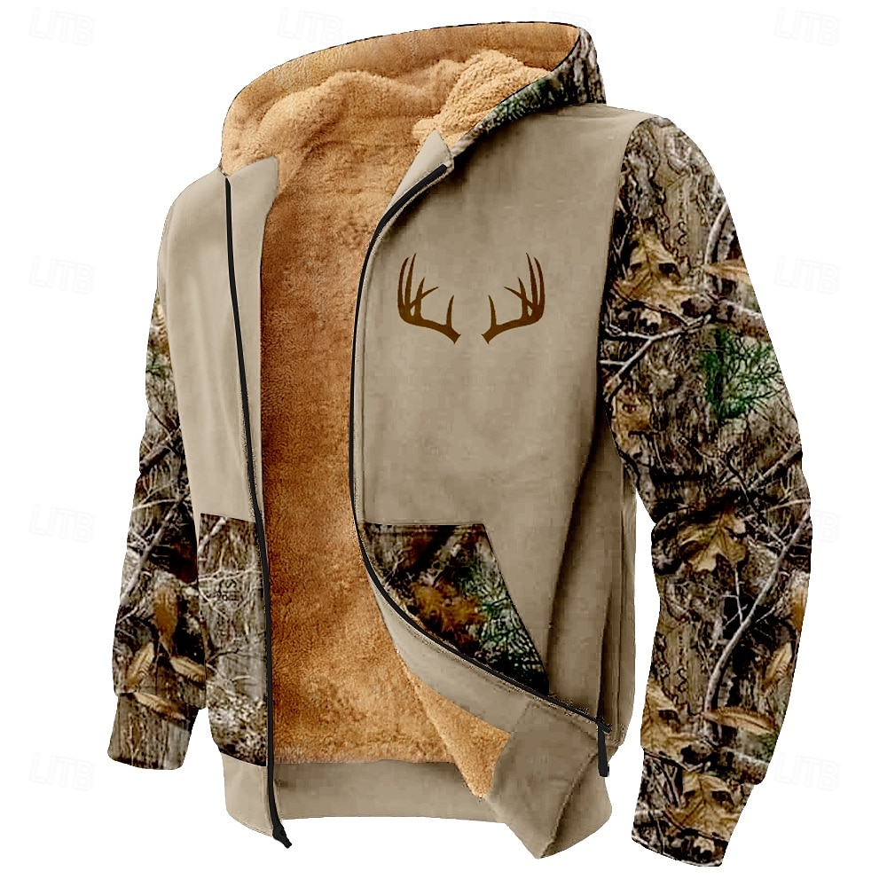 Per uomo Camouflage Cervo Vello Felpe Felpa con cappuccio Manica lunga Felpa con cappuccio Con cappuccio Di tendenza Stampa 3D Feste Da caccia Nero Bianco A cordoncino Autunno Inverno progettista del 2025 a $47.99 –P1