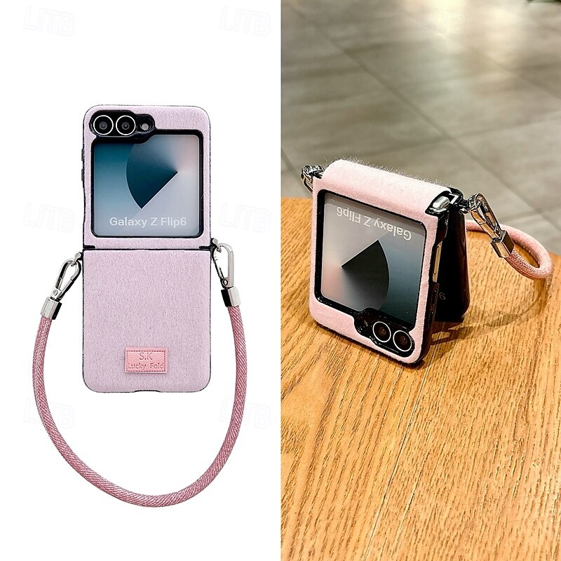 Handy Hülle Handyhüllen Für Samsung Galaxy Z Flip 6 Z Flip 5 Z Flip 4 Z Flip 3 Rückseite mit Handschlaufe Stoßresistent Retro TPU Plüsch 2025 - $18.99 –P10