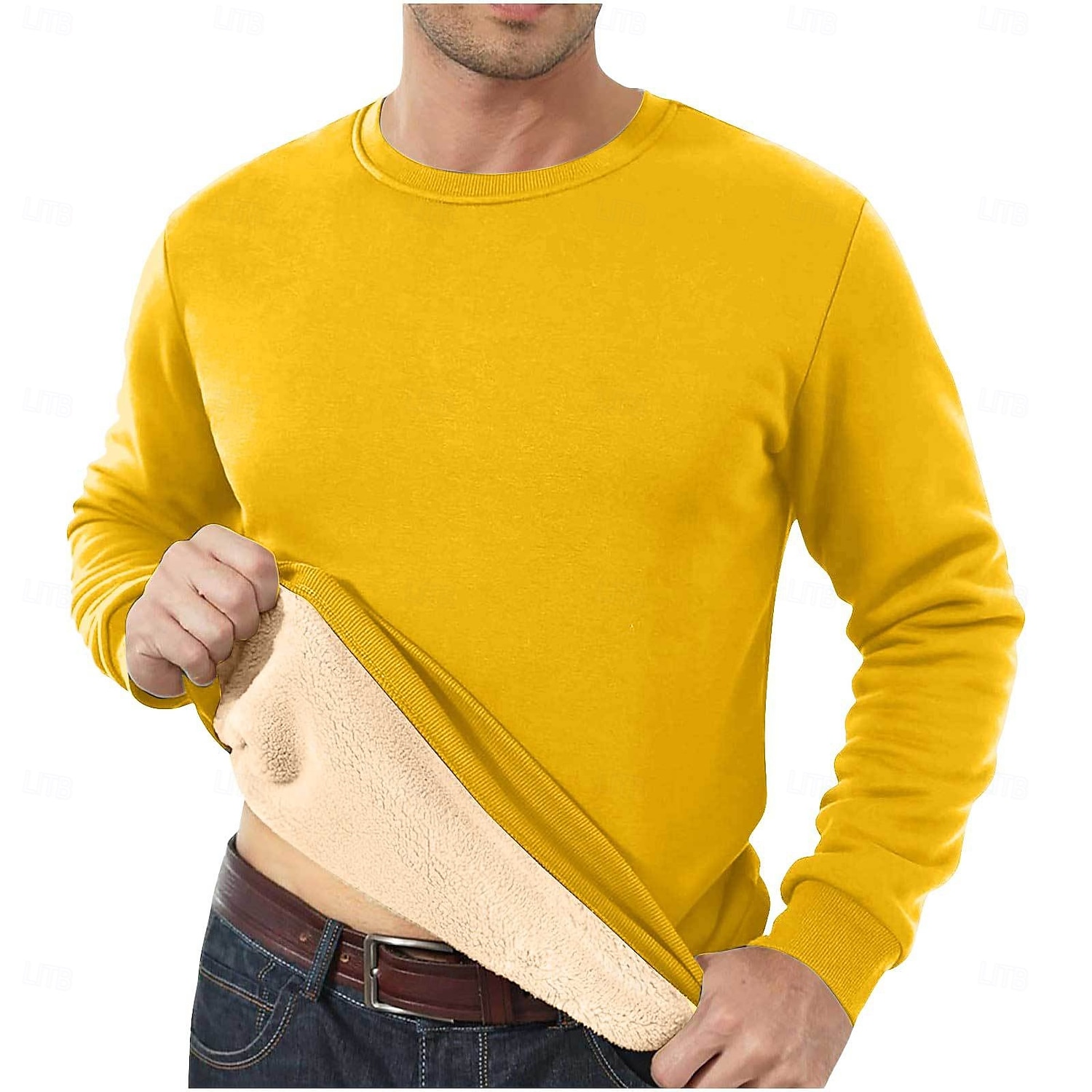 Herr Tröja Sherpa linne Svart Gul Rubinrött Blå Grön Rund hals Slät Sport & Utomhus Dagligen Helgdag Streetwear Häftig Ledigt Vinter Vår & Höst Kläder Pull Tröjor 2025 - $30.99 –P4