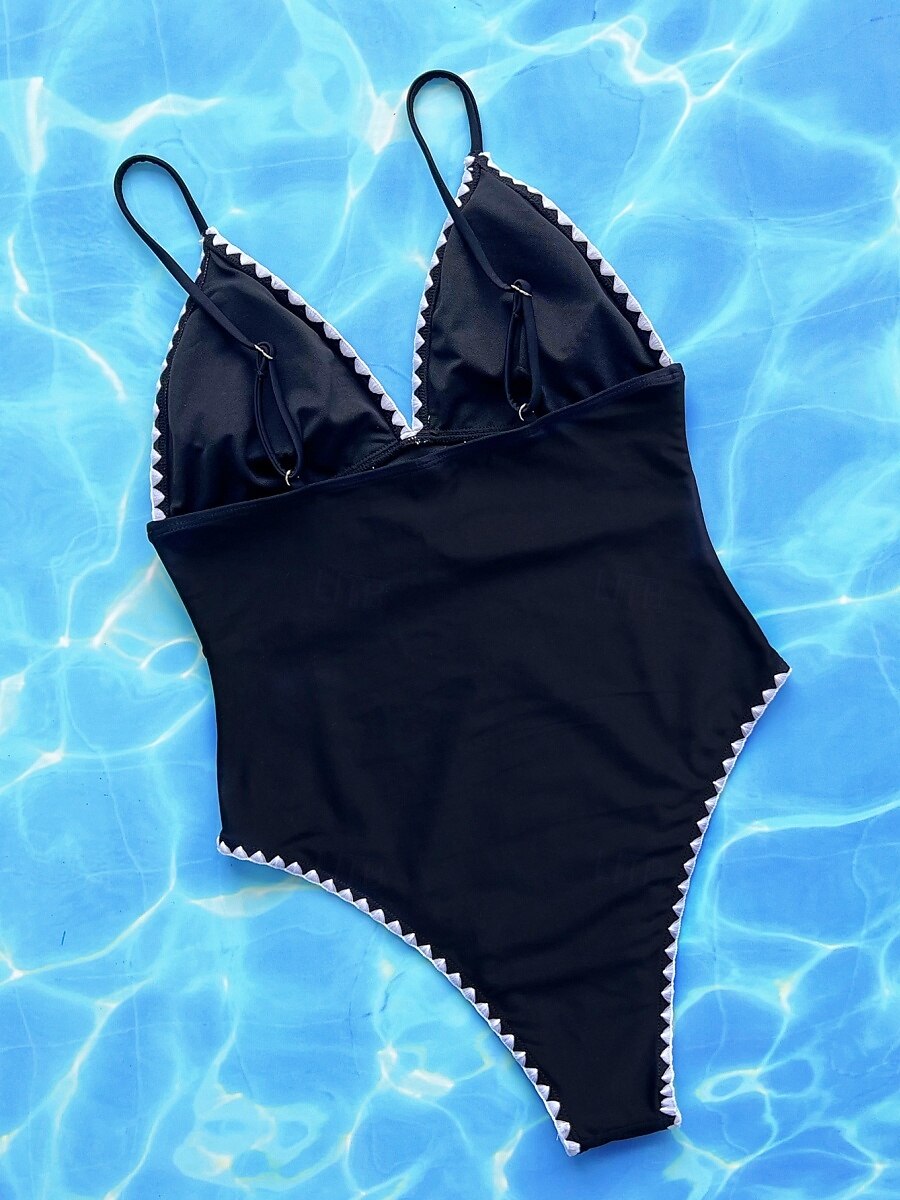 Dam Badkläder En bit Monokini Baddräkt Öppen rygg Magkontroll Hög midja Smal Semester Standkläder Ensfärgat Halterneck Ärmlös Baddräkter 2025 - $28.99 –P5