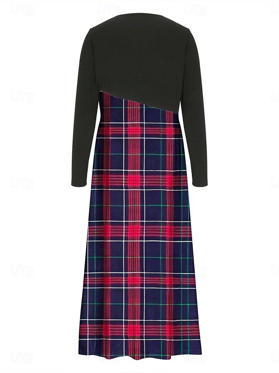 robe décontractée pour femme imprimé graphique col en V robe maxi élégante décontractée fête rendez-vous manches longues automne hiver de 2025 ? $46.99 –P4