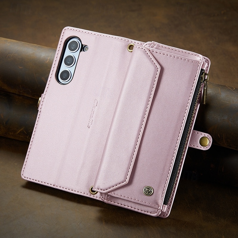 telefone Capinha Para Dobra Z 6 Z Fold 5 Z Fold 4 Z Fold 3 Capa para Cartão Wallet Com Suporte Magnética Zíper Retro TPU PC de 2025 por $31.99 –P4
