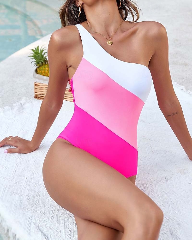 Femme Maillots de Bain Une pièce Maillot de bain Elégant Mode Bloc de couleur Sans Manches Maillots de bain de 2025 ? $26.99 –P1