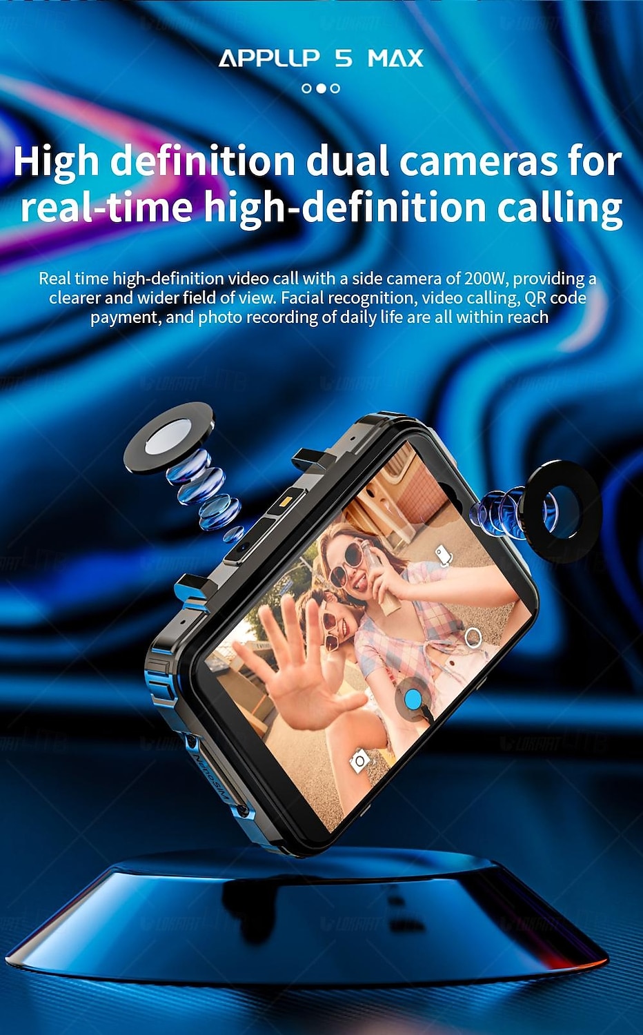LOKMAT APPLLP 5 MAX Умные часы 2.4 дюймовый Смарт-часы-телефон 3G 4G Bluetooth Педометр Напоминание о звонке Датчик для отслеживания сна Совместим с Android iOS Женский Мужчины GPS 2025 - $231.99 –P8