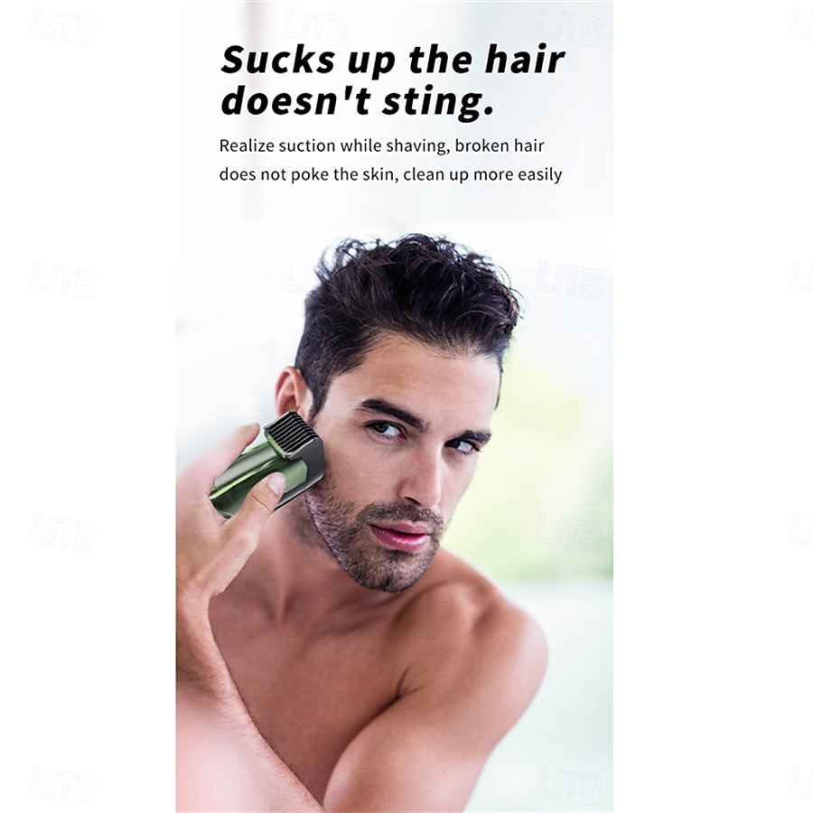 Vacuum Beard Shaver USB Rechargeable Vacuum Shaver Hair Clipper Washable Barber Hair Clipper Gifts for Men 2025 - $44.99 –P7