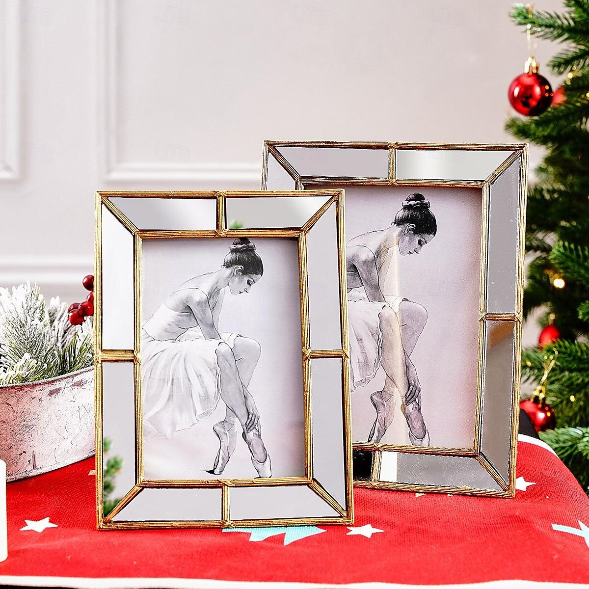 Mirror-Edged Resin Photo Frame, 6x8 Inch Decorative Display Frame for Tabletop, Stylish Accent for Home and Office Décor 2025 - $16.99 –P1