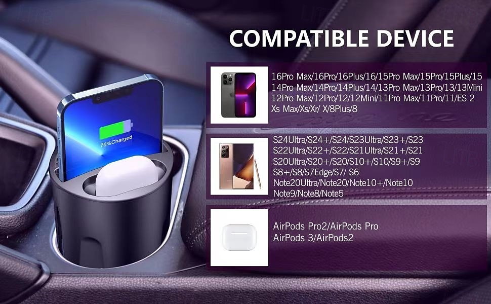 Support de chargement sans fil multifonction 4 en 1 pour téléphone Qi et Airpods 3/2/Pro, support de téléphone pour chargeur sans fil compatible avec la voiture de 2025 ? $47.99 –P1