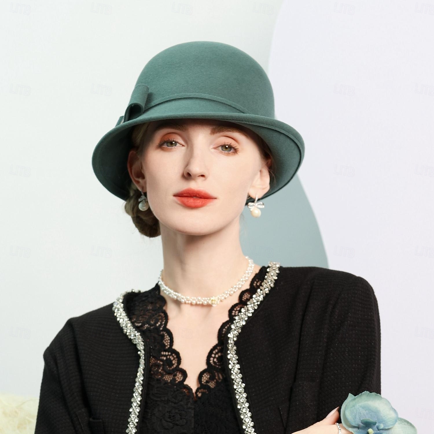 chapéus 100% lã chapéu coco / cloche chapéu balde chapéu fedora chá de casamento elegante casamento com laço cor pura chapéu chapéu de 2025 por $37.99 –P1
