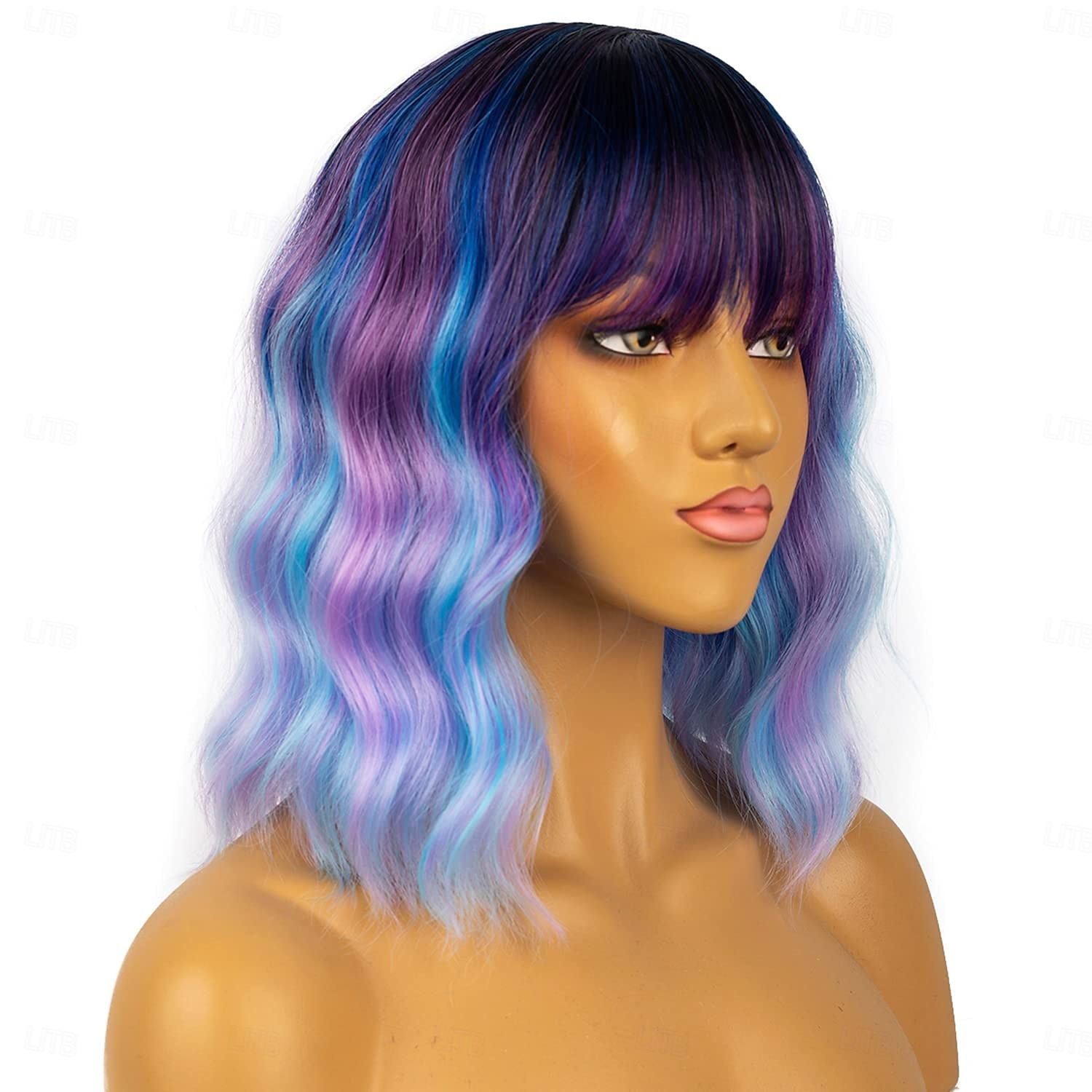 perruques courtes bob avec frange pour femmes perruque ondulée lâche perruque synthétique bouclée ondulée longueur épaule bob perruque cosplay pour fille perruques de costume colorées de 2025 ? $19.49 –P6