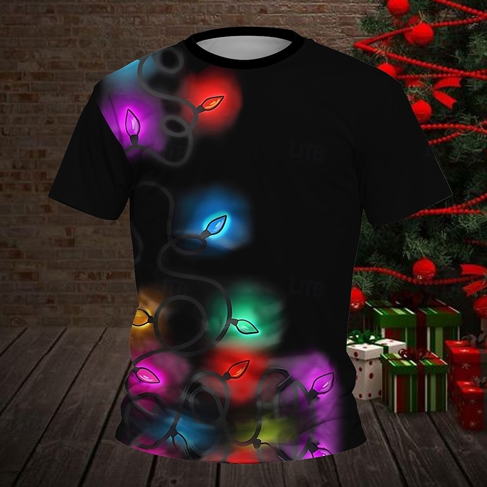 Pojkar 3D Grafisk Jul T-shirt T-shirt Kortärmad Sommar Vår Mode Grundläggande Barn 4-12 år Rund hals Utomhus Ledigt Dagligen Normal 2025 - $11.99 –P2