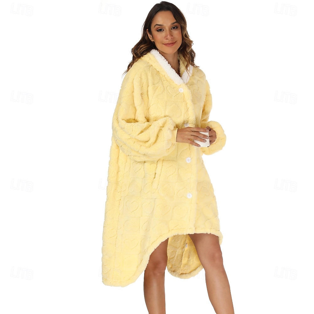 Voksne Helfarge Onesie-pysjamas Oversized hetteteppe Bærbart teppe med lomme Onesie-pysjamas Kigurumi pyjamas søt stil Til Damer og Herrer Karneval Maskerade Tegnefilm 2025 - $46.99 –P12