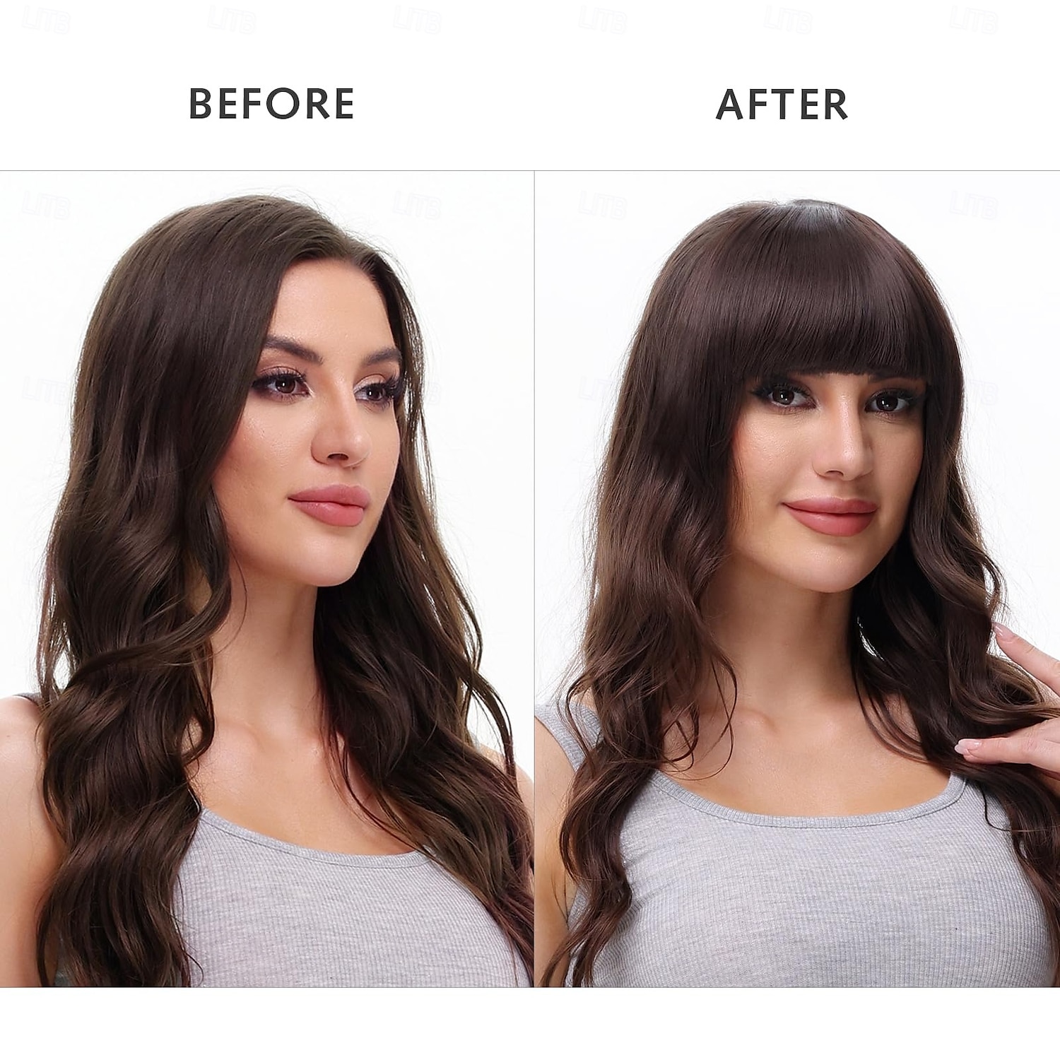 Bangs Hair Clip in Hair Extensions Flat Front Face Fringe Bangs with Temples Dark Brown Synthetic Hair Pieces for Women Thick Hair 2025 - $7.99 –P5