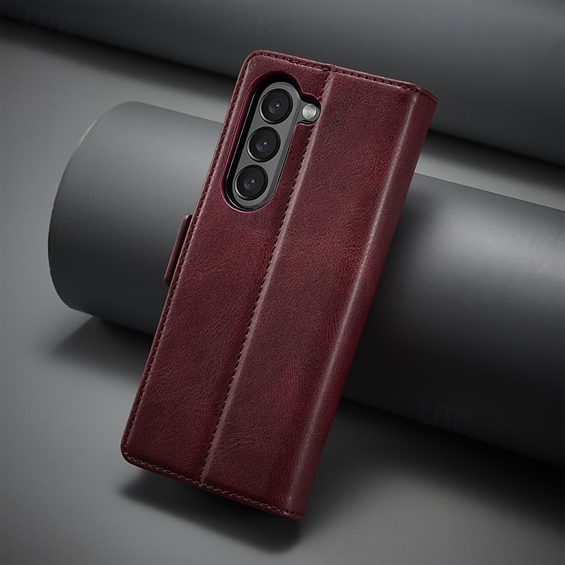 telefon Carcasă Pro Samsung Galaxy Z-sklad 7 Z Fold 6 Z Fold 5 Z Fold 4 Flip Cover se stojánkem Magnetické Slot pro kartu Retro TPU PU kůže 2025 - $18.99 –P3