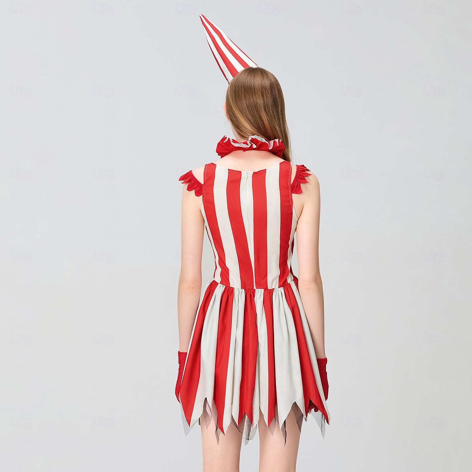 red and white striped dress costume Costume Striped Costume Womens Costume by TrappedInTimeDesigns