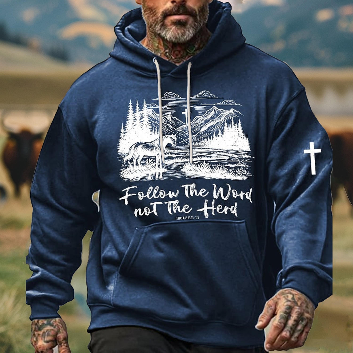 Per uomo Cowboy Felpe con cappuccio Felpa Etnico Cowboy Manica Lunga Girocollo Ferie Abbigliamento casual alla moda Nero Bianco Coulisse Autunno Inverno progettista del 2025 a $29.99 –P6