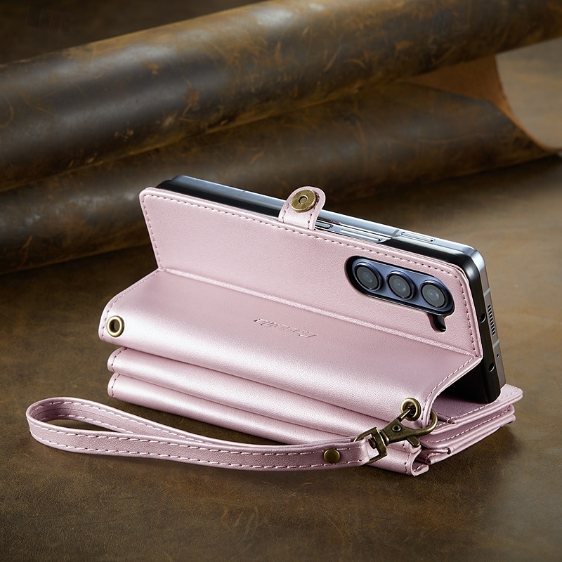 telefone Capinha Para Dobra Z 6 Z Fold 5 Z Fold 4 Z Fold 3 Capa para Cartão Wallet Com Suporte Magnética Zíper Retro TPU PC de 2025 por $31.99 –P8