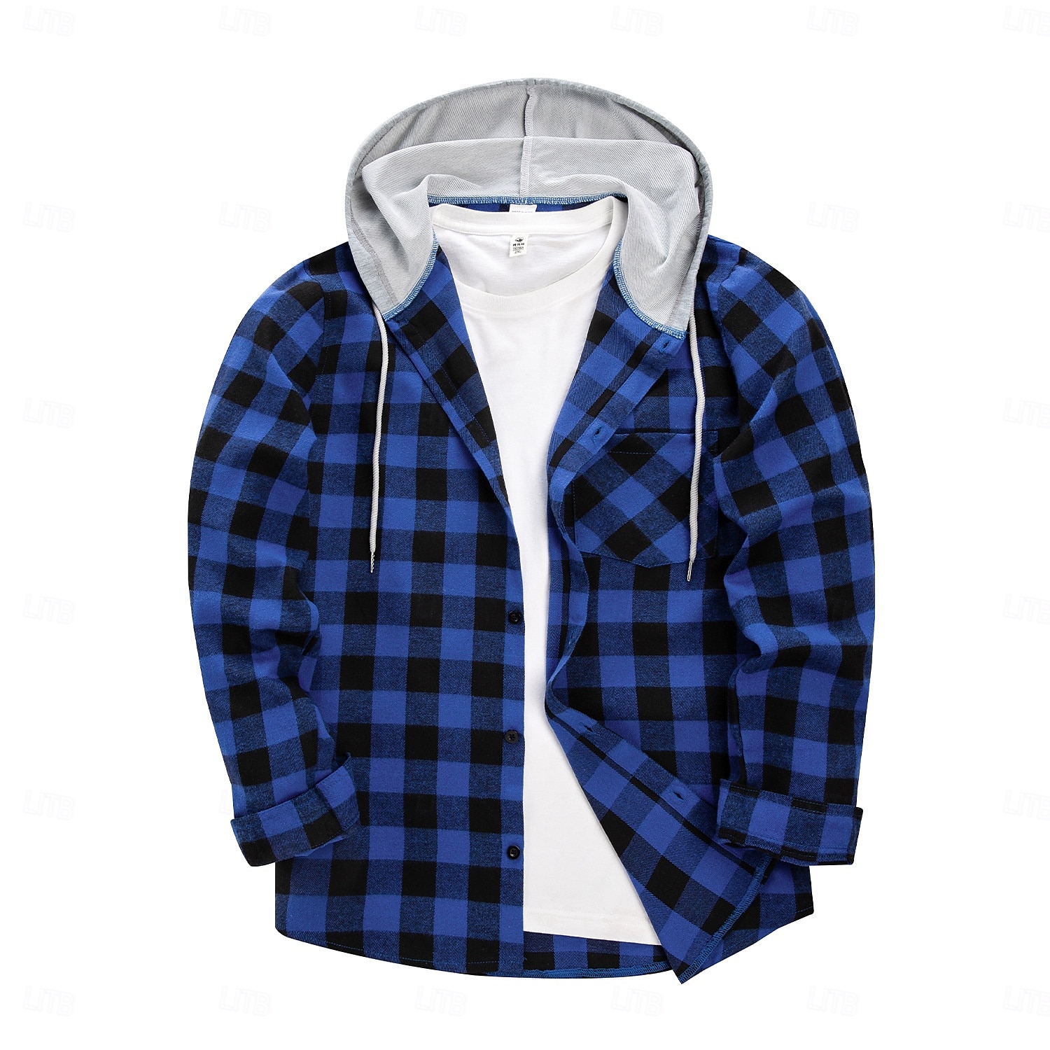 Per uomo Camicia Camicia di flanella Sovracamicia A quadri Esterno Strada Nero Bianco Rosso Blu Manica lunga Con cappuccio Inverno Primavera & Autunno Abbigliamento del 2025 a $23.99 –P2