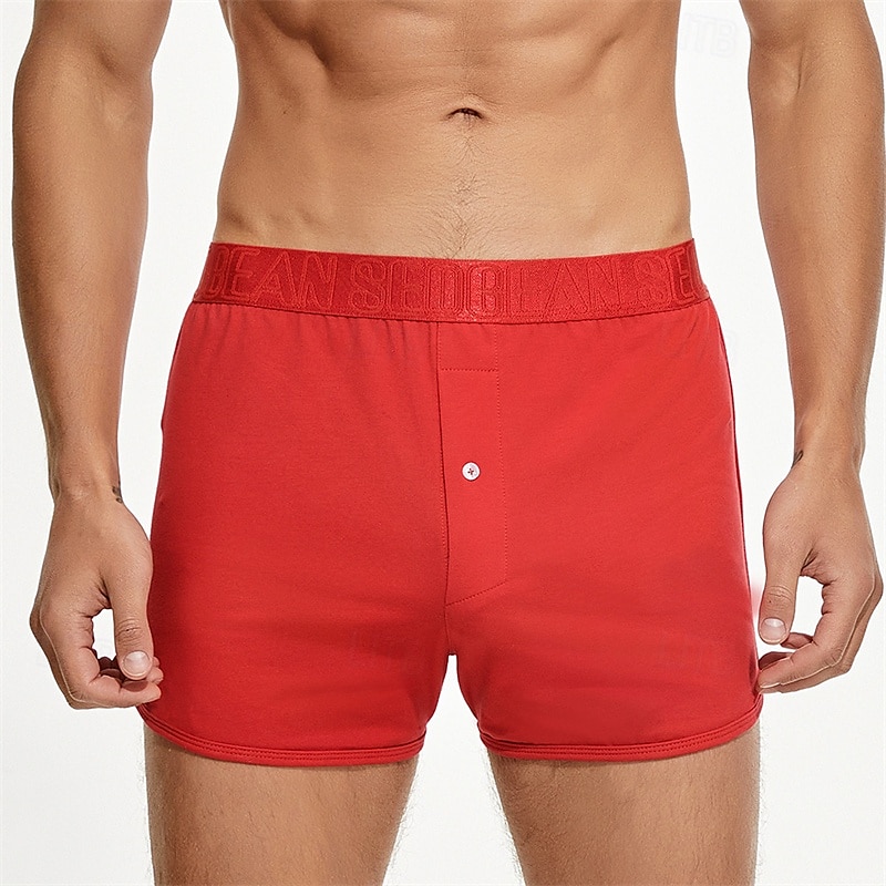 Men's 1 PCS Boxers Underwear Boxer Shorts Elastic Waist 50% Cotton Breathable Soft Comfortable Solid Color Mid Rise Black White 2025 - $11.49 –P8