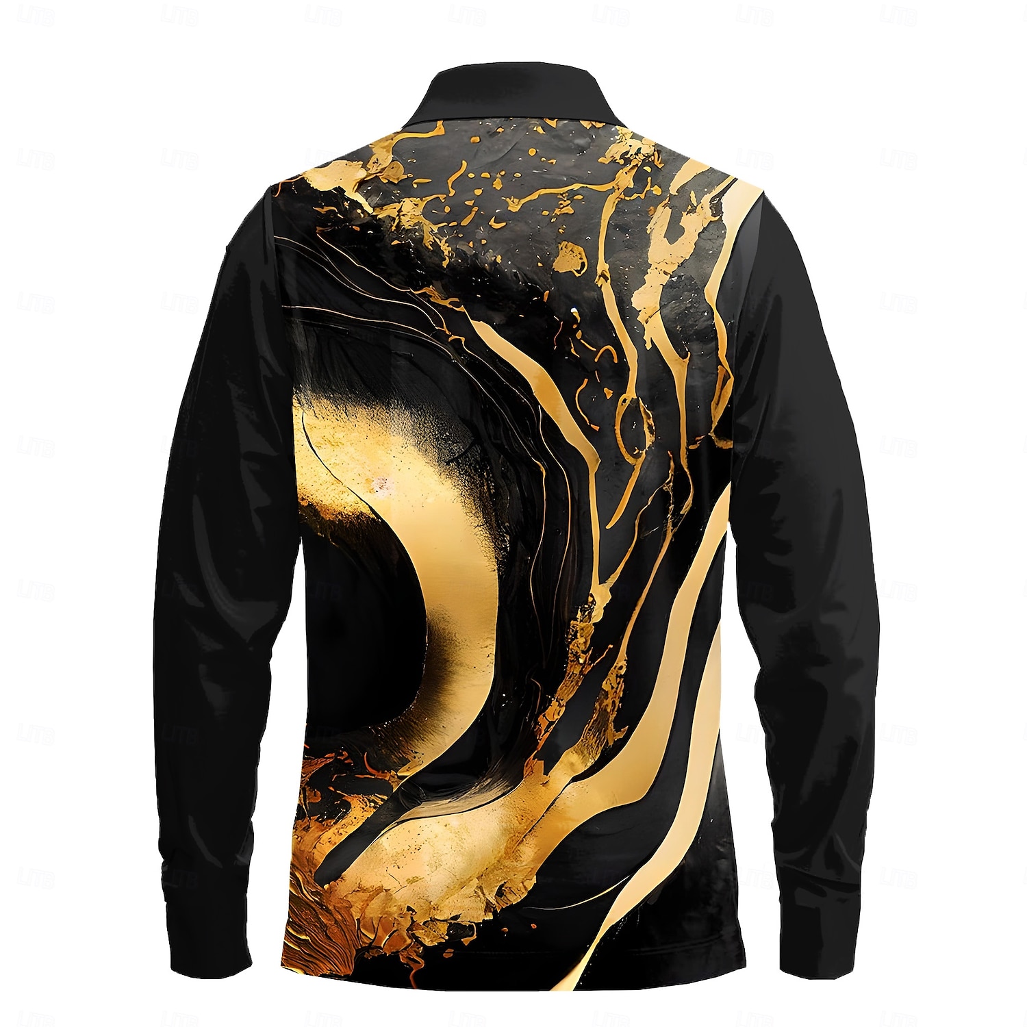 Herren Fließender Treibsand / Flüssigkeit Poloshirts Golf Poloshirts Langarm Polo-Shirts Kragen Lässig Business-Casual Outdoor Straße Alltagskleidung Knöpfe 3D-Druck Frühling Herbst Winter Schwarz 2025 - $28.99 –P2