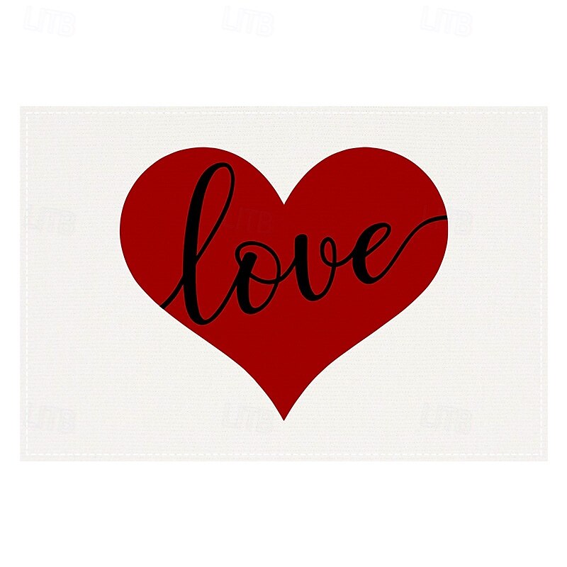 Valentine's Day Placemats Set of 4 Romantic and Decorative Table Mats Featuring Heart or Rose Patterns Durable and Heat-Resistant Perfect for Adding a Touch of Love to Your Dining Table Decor 2025 - $14.49 –P8