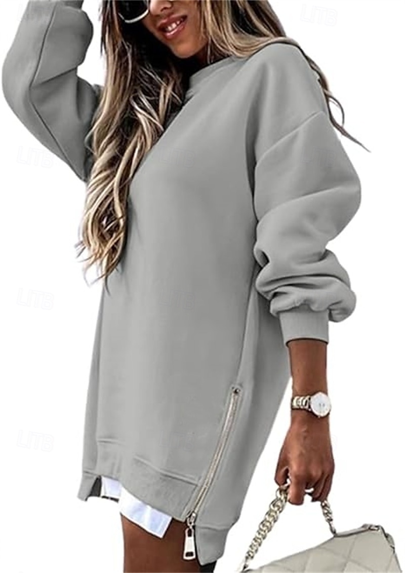 pull femme décontracté uni décontracté col rond manches longues noir rose vin vert kaki automne&amp; hiver de 2025 ? $44.99 –P1