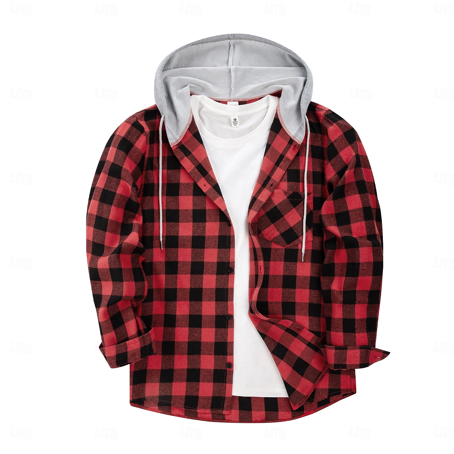 Per uomo Camicia Camicia di flanella Sovracamicia A quadri Esterno Strada Nero Bianco Rosso Blu Manica lunga Con cappuccio Inverno Primavera & Autunno Abbigliamento del 2025 a $23.99 –P8